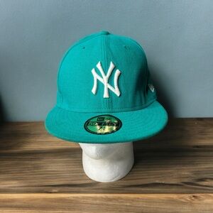 New Era 59Fifty New York Yankees Baseball Cap/Hat Teal Size 7 5/8